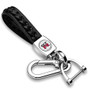 Nissan GT-R in White Braided Rope Style Genuine Leather Chrome Hook Key Chain