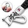 Nissan GT-R in White Braided Rope Style Genuine Leather Chrome Hook Key Chain