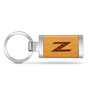 Nissan 350Z Z Logo Laser Engraved Maple Wood Chrome Metal Trim Key Chain