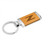 Nissan 370Z Z Logo Laser Engraved Maple Wood Chrome Metal Trim Key Chain