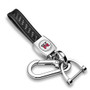 Nissan GT-R in White Genuine Black Carbon Fiber Loop-Strap Chrome Hook Key Chain