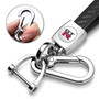 Nissan GT-R in White Genuine Black Carbon Fiber Loop-Strap Chrome Hook Key Chain