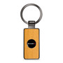 Nissan NISMO Roundel Logo in Black on Maple Wood Gray Gunmetal Metal Case Key Chain