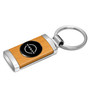 Nissan New Roundel Logo in Black on Maple Wood Chrome Metal Trim Key Chain