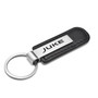 Nissan Juke Silver Metal Plate Black PU Leather Strap Key Chain