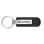 Nissan NISMO Silver Metal Plate Black PU Leather Strap Key Chain