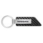 Nissan Name Carbon Fiber Texture Black PU Leather Strap Key Chain