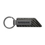 Gunmetal Metal Plate Carbon Fiber Texture Black Leather Key Chain for Nissan