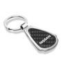 Nissan Name Real Black Carbon Fiber Chrome Metal Teardrop Key Chain