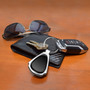 Nissan Pathfinder Black Dome Chrome Metal Teardrop Key Chain