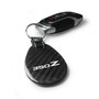 Nissan 350Z Real Black Carbon Fiber with Leather Strap Large Tear Drop Key Chain