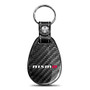 Nissan NISMO Real Black Carbon Fiber with Leather Strap Large Tear Drop Key Chain