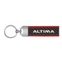 Real Carbon Fiber Strap with Red Leather Stitching Edge Key Chain for Nissan Altima