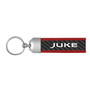 Real Carbon Fiber Strap with Red Leather Stitching Edge Key Chain for Nissan Juke