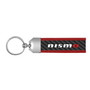 Real Carbon Fiber Strap with Red Leather Stitching Edge Key Chain for Nissan NISMO