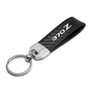 Nissan 370Z Real Carbon Fiber Leather Strap Key Chain with Black stitching