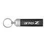 Nissan 370Z Real Carbon Fiber Leather Strap Key Chain with Black stitching