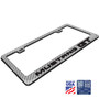 Ford Mustang GT in 3D on Silver Real 3K Carbon Fiber Finish ABS Plastic License Plate Frame