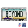 Ford Mustang GT in 3D on Silver Real 3K Carbon Fiber Finish ABS Plastic License Plate Frame