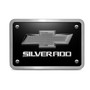 Chevrolet Silverado 3D Gunmetal Dark Gray Logo on Black Billet Aluminum 2-inch Tow Hitch Cover