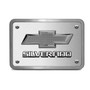 Chevrolet Silverado 3D Gunmetal Dark Gray Logo on Brush Billet Aluminum 2-inch Tow Hitch Cover