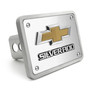 Chevrolet Silverado 3D Gold Logo on Brush Billet Aluminum 2-inch Tow Hitch Cover