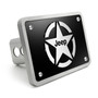 Jeep Willys Star Logo in 3D on Black Billet Aluminum 2-inch Tow Hitch Cover