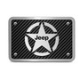 Jeep Willys Star Logo in 3D on Carbon Fiber Look Billet Aluminum 2-inch Tow Hitch Cover