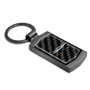 Chrysler Logo Real Black Carbon Fiber Gunmetal Black Metal Case Key Chain