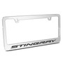 Chevrolet Corvette C8 Stingray 3D Embossed Letters on Mirror Chrome Metal License Plate Frame