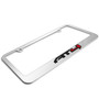 GMC AT4 in 3D Mirror Chrome Metal License Plate Frame