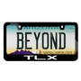 Acura TLX Logo in UV LED Printed on Black Metal License Plate Frame