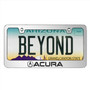 Acura Logo in 3D on Mirror Chrome Metal License Plate Frame