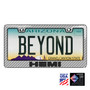 HEMI Logo in 3D Silver Real 3K Carbon Fiber Finish ABS Plastic License Plate Frame