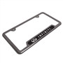 Infiniti in 3D Embossed Black Insert Gunmetal Finish 50 States Stainless Steel License Plate Frame
