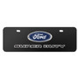 Ford Super-Duty 3D Logo 12" x 4.25" European Look Black Half-Size Stainless Steel License Plate