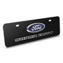 Ford Super-Duty 3D Logo 12" x 4.25" European Look Black Half-Size Stainless Steel License Plate