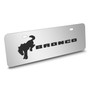 Ford Bronco 3D Logo 12" x 4.25" European Look Chrome Half-Size Stainless Steel License Plate