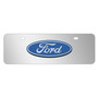 Ford 3D Logo 12" x 4.25" European Look Chrome Half-Size Stainless Steel License Plate