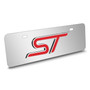 Ford Focus ST 3D Logo 12" x 4.25" European Look Chrome Half-Size Stainless Steel License Plate