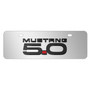Ford Mustang 5.0 3D Logo 12" x 4.25" European Look Chrome Half-Size Stainless Steel License Plate