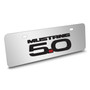 Ford Mustang 5.0 3D Logo 12" x 4.25" European Look Chrome Half-Size Stainless Steel License Plate