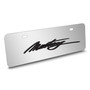 Ford Mustang Script 3D Logo 12" x 4.25" European Look Chrome Half-Size Stainless Steel License Plate