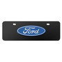 Ford 3D Logo 12" x 4.25" European Look Black Half-Size Stainless Steel License Plate