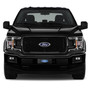 Ford 3D Logo 12" x 4.25" European Look Black Half-Size Stainless Steel License Plate