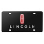 Lincoln in Red 3D Dual Logo Black Stainless Steel License Plate