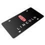 Lincoln in Red 3D Dual Logo Black Stainless Steel License Plate