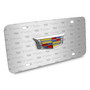 Cadillac Crest 3D Logo on Logo Pattern Brushed Aluminum License Plate