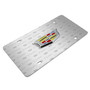 Cadillac Crest 3D Logo on Logo Pattern Brushed Aluminum License Plate