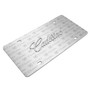 Cadillac Script 3D Nameplate on Logo Pattern Brushed Aluminum License Plate